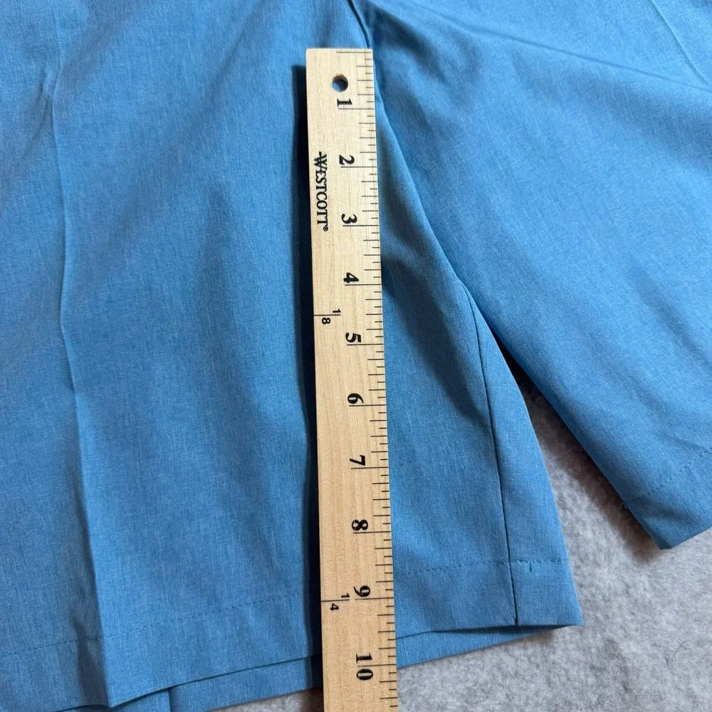 Reebok Golf Mens Flat Front Performance Shorts Blue Stretch Size 44